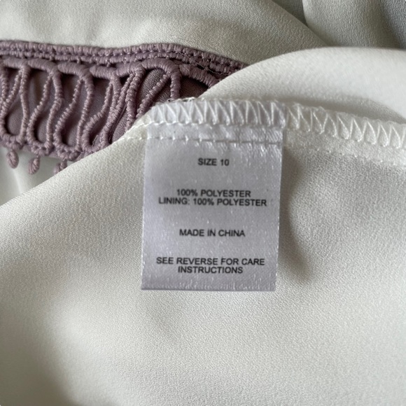 LIZ JORDAN Sz10 White and lilac blouse with button front detailing - Picture 9 of 9